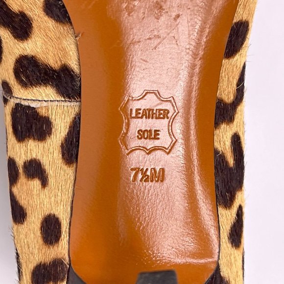 Tory Burch Elizabeth Beige Calf Hair Leopard Print Point Toe Stiletto Pumps 7.5 - Picture 12 of 15